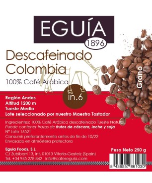 CAFÉ DESCAFEINADO COLOMBIA 500g